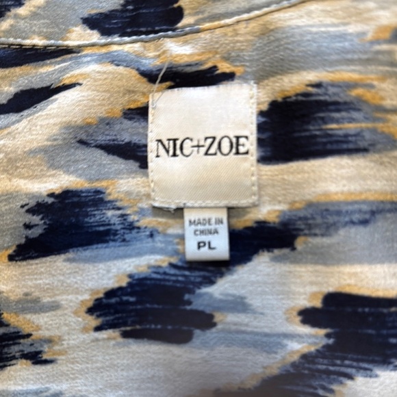 NIC+ZOE Animal Print Blouse - Black and Cream - NWOT - Picture 6 of 7